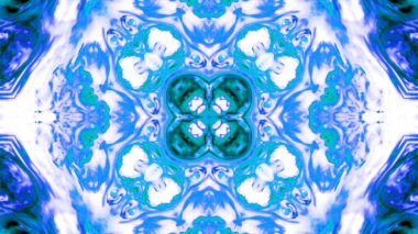 Soyut boya fırça mürekkep patlayabilir formanın düzgün kavramı simetrik desen süs dekoratif Kaleidoscope hareketi geometrik daire ve yıldız şekli