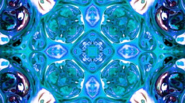 Soyut boya fırça mürekkep patlayabilir formanın düzgün kavramı simetrik desen süs dekoratif Kaleidoscope hareketi geometrik daire ve yıldız şekli