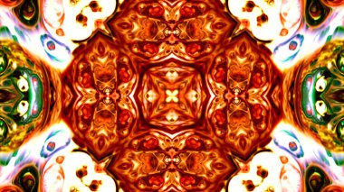 Soyut boya fırça mürekkep patlayabilir formanın düzgün kavramı simetrik desen süs dekoratif Kaleidoscope hareketi geometrik daire ve yıldız şekli