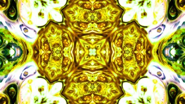 Soyut boya fırça mürekkep patlayabilir formanın düzgün kavramı simetrik desen süs dekoratif Kaleidoscope hareketi geometrik daire ve yıldız şekli