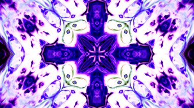 Soyut boya fırça mürekkep patlayabilir formanın düzgün kavramı simetrik desen süs dekoratif Kaleidoscope hareketi geometrik daire ve yıldız şekli