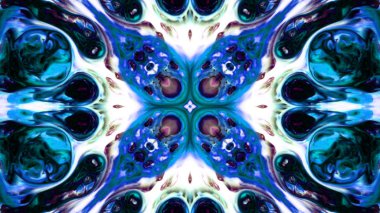 Soyut boya fırça mürekkep patlayabilir formanın düzgün kavramı simetrik desen süs dekoratif Kaleidoscope hareketi geometrik daire ve yıldız şekli