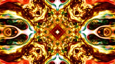 Soyut boya fırça mürekkep patlayabilir formanın düzgün kavramı simetrik desen süs dekoratif Kaleidoscope hareketi geometrik daire ve yıldız şekli