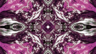 Soyut boya fırça mürekkep patlayabilir formanın düzgün kavramı simetrik desen süs dekoratif Kaleidoscope hareketi geometrik daire ve yıldız şekli