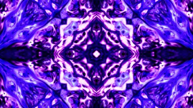 Soyut boya fırça mürekkep patlayabilir formanın düzgün kavramı simetrik desen süs dekoratif Kaleidoscope hareketi geometrik daire ve yıldız şekli