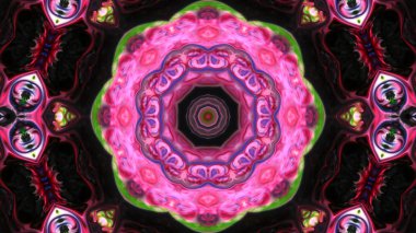 Soyut boya fırça mürekkep patlayabilir formanın düzgün kavramı simetrik desen süs dekoratif Kaleidoscope hareketi geometrik daire ve yıldız şekli