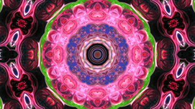 Soyut boya fırça mürekkep patlayabilir formanın düzgün kavramı simetrik desen süs dekoratif Kaleidoscope hareketi geometrik daire ve yıldız şekli