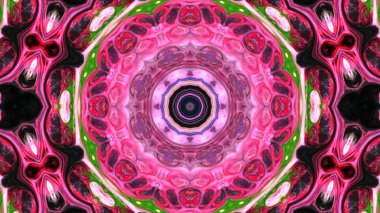 Soyut boya fırça mürekkep patlayabilir formanın düzgün kavramı simetrik desen süs dekoratif Kaleidoscope hareketi geometrik daire ve yıldız şekli