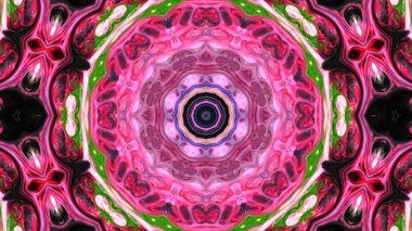 Soyut boya fırça mürekkep patlayabilir formanın düzgün kavramı simetrik desen süs dekoratif Kaleidoscope hareketi geometrik daire ve yıldız şekli