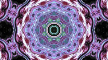 Soyut boya fırça mürekkep patlayabilir formanın düzgün kavramı simetrik desen süs dekoratif Kaleidoscope hareketi geometrik daire ve yıldız şekli