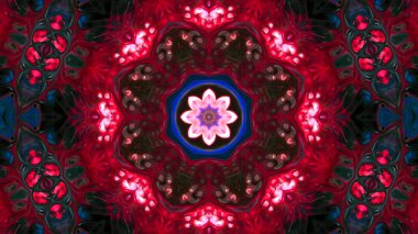 Soyut boya fırça mürekkep patlayabilir formanın düzgün kavramı simetrik desen süs dekoratif Kaleidoscope hareketi geometrik daire ve yıldız şekli