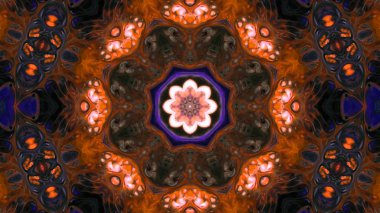 Soyut boya fırça mürekkep patlayabilir formanın düzgün kavramı simetrik desen süs dekoratif Kaleidoscope hareketi geometrik daire ve yıldız şekli