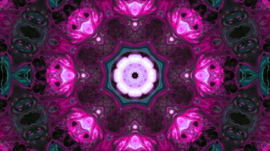 Soyut boya fırça mürekkep patlayabilir formanın düzgün kavramı simetrik desen süs dekoratif Kaleidoscope hareketi geometrik daire ve yıldız şekli