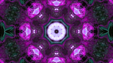 Soyut boya fırça mürekkep patlayabilir formanın düzgün kavramı simetrik desen süs dekoratif Kaleidoscope hareketi geometrik daire ve yıldız şekli