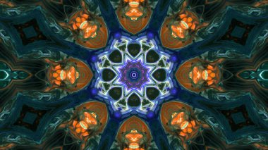 Soyut boya fırça mürekkep patlayabilir formanın düzgün kavramı simetrik desen süs dekoratif Kaleidoscope hareketi geometrik daire ve yıldız şekli