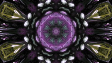 Soyut boya fırça mürekkep patlayabilir formanın düzgün kavramı simetrik desen süs dekoratif Kaleidoscope hareketi geometrik daire ve yıldız şekli