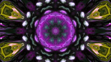 Soyut boya fırça mürekkep patlayabilir formanın düzgün kavramı simetrik desen süs dekoratif Kaleidoscope hareketi geometrik daire ve yıldız şekli