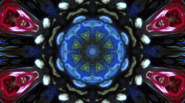 Soyut boya fırça mürekkep patlayabilir formanın düzgün kavramı simetrik desen süs dekoratif Kaleidoscope hareketi geometrik daire ve yıldız şekli