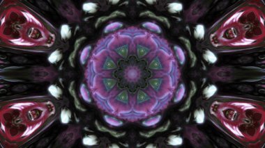 Soyut boya fırça mürekkep patlayabilir formanın düzgün kavramı simetrik desen süs dekoratif Kaleidoscope hareketi geometrik daire ve yıldız şekli