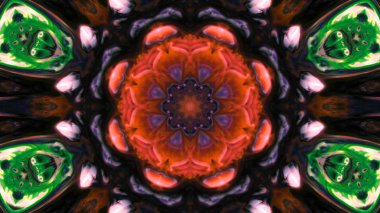 Soyut boya fırça mürekkep patlayabilir formanın düzgün kavramı simetrik desen süs dekoratif Kaleidoscope hareketi geometrik daire ve yıldız şekli