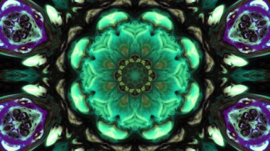 Soyut boya fırça mürekkep patlayabilir formanın düzgün kavramı simetrik desen süs dekoratif Kaleidoscope hareketi geometrik daire ve yıldız şekli