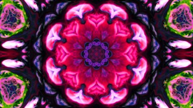 Soyut boya fırça mürekkep patlayabilir formanın düzgün kavramı simetrik desen süs dekoratif Kaleidoscope hareketi geometrik daire ve yıldız şekli