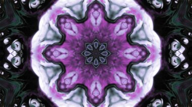 Soyut boya fırça mürekkep patlayabilir formanın düzgün kavramı simetrik desen süs dekoratif Kaleidoscope hareketi geometrik daire ve yıldız şekli