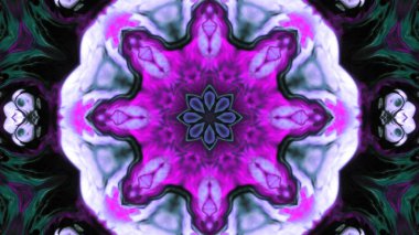 Soyut boya fırça mürekkep patlayabilir formanın düzgün kavramı simetrik desen süs dekoratif Kaleidoscope hareketi geometrik daire ve yıldız şekli