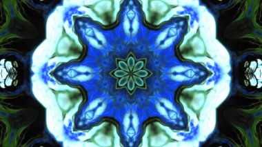 Soyut boya fırça mürekkep patlayabilir formanın düzgün kavramı simetrik desen süs dekoratif Kaleidoscope hareketi geometrik daire ve yıldız şekli