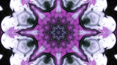 Soyut boya fırça mürekkep patlayabilir formanın düzgün kavramı simetrik desen süs dekoratif Kaleidoscope hareketi geometrik daire ve yıldız şekli