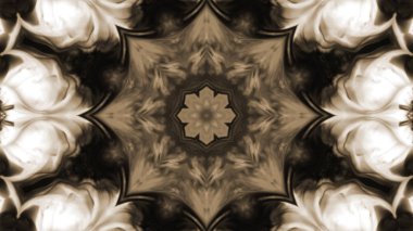 Soyut boya fırça mürekkep patlayabilir formanın düzgün kavramı simetrik desen süs dekoratif Kaleidoscope hareketi geometrik daire ve yıldız şekli