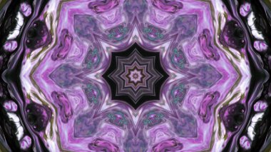 Soyut boya fırça mürekkep patlayabilir formanın düzgün kavramı simetrik desen süs dekoratif Kaleidoscope hareketi geometrik daire ve yıldız şekli