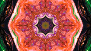 Soyut boya fırça mürekkep patlayabilir formanın düzgün kavramı simetrik desen süs dekoratif Kaleidoscope hareketi geometrik daire ve yıldız şekli