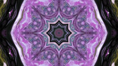 Soyut boya fırça mürekkep patlayabilir formanın düzgün kavramı simetrik desen süs dekoratif Kaleidoscope hareketi geometrik daire ve yıldız şekli