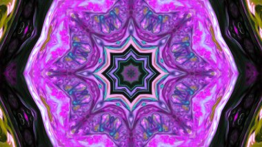 Soyut boya fırça mürekkep patlayabilir formanın düzgün kavramı simetrik desen süs dekoratif Kaleidoscope hareketi geometrik daire ve yıldız şekli