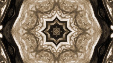 Soyut boya fırça mürekkep patlayabilir formanın düzgün kavramı simetrik desen süs dekoratif Kaleidoscope hareketi geometrik daire ve yıldız şekli