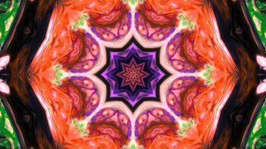 Soyut boya fırça mürekkep patlayabilir formanın düzgün kavramı simetrik desen süs dekoratif Kaleidoscope hareketi geometrik daire ve yıldız şekli