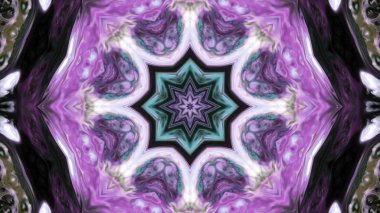 Soyut boya fırça mürekkep patlayabilir formanın düzgün kavramı simetrik desen süs dekoratif Kaleidoscope hareketi geometrik daire ve yıldız şekli