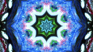 Soyut boya fırça mürekkep patlayabilir formanın düzgün kavramı simetrik desen süs dekoratif Kaleidoscope hareketi geometrik daire ve yıldız şekli