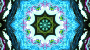 Soyut boya fırça mürekkep patlayabilir formanın düzgün kavramı simetrik desen süs dekoratif Kaleidoscope hareketi geometrik daire ve yıldız şekli