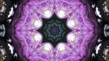 Soyut boya fırça mürekkep patlayabilir formanın düzgün kavramı simetrik desen süs dekoratif Kaleidoscope hareketi geometrik daire ve yıldız şekli