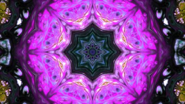 Soyut boya fırça mürekkep patlayabilir formanın düzgün kavramı simetrik desen süs dekoratif Kaleidoscope hareketi geometrik daire ve yıldız şekli