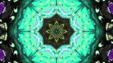 Soyut boya fırça mürekkep patlayabilir formanın düzgün kavramı simetrik desen süs dekoratif Kaleidoscope hareketi geometrik daire ve yıldız şekli