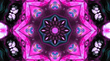 Soyut boya fırça mürekkep patlayabilir formanın düzgün kavramı simetrik desen süs dekoratif Kaleidoscope hareketi geometrik daire ve yıldız şekli