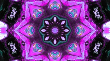 Soyut boya fırça mürekkep patlayabilir formanın düzgün kavramı simetrik desen süs dekoratif Kaleidoscope hareketi geometrik daire ve yıldız şekli