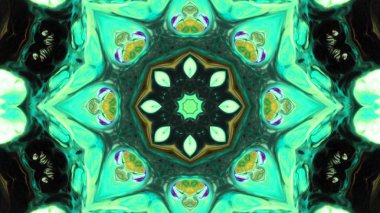 Soyut boya fırça mürekkep patlayabilir formanın düzgün kavramı simetrik desen süs dekoratif Kaleidoscope hareketi geometrik daire ve yıldız şekli