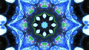 Soyut boya fırça mürekkep patlayabilir formanın düzgün kavramı simetrik desen süs dekoratif Kaleidoscope hareketi geometrik daire ve yıldız şekli