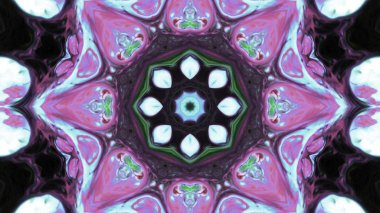Soyut boya fırça mürekkep patlayabilir formanın düzgün kavramı simetrik desen süs dekoratif Kaleidoscope hareketi geometrik daire ve yıldız şekli