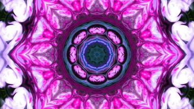 Soyut boya fırça mürekkep patlayabilir formanın düzgün kavramı simetrik desen süs dekoratif Kaleidoscope hareketi geometrik daire ve yıldız şekli