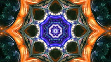 Soyut boya fırça mürekkep patlayabilir formanın düzgün kavramı simetrik desen süs dekoratif Kaleidoscope hareketi geometrik daire ve yıldız şekli